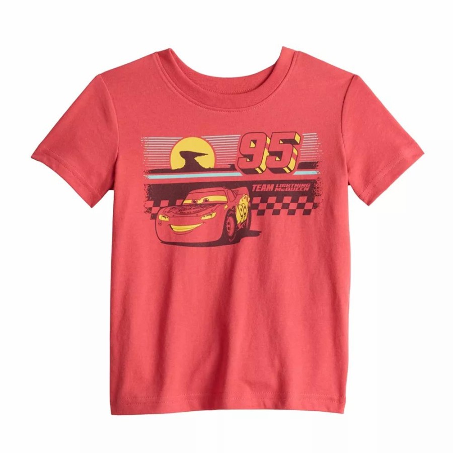 Boy Clothing * | Toddler Boy Disney / Pixar Cars Lightning Mcqueen Short Sleeve Graphic Tee By Jumping Beans