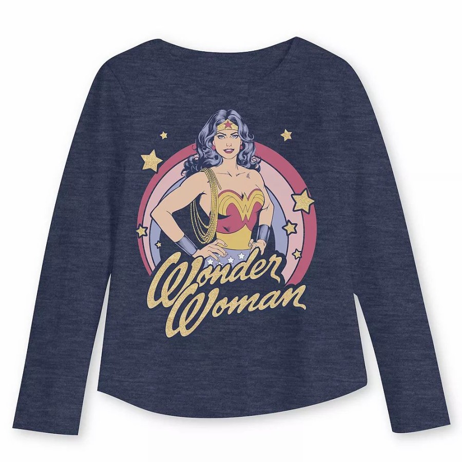 Girls Clothing * | Toddler Girl Jumping Beans Dc Comics Wonder Woman Long Sleeve Graphic Tee