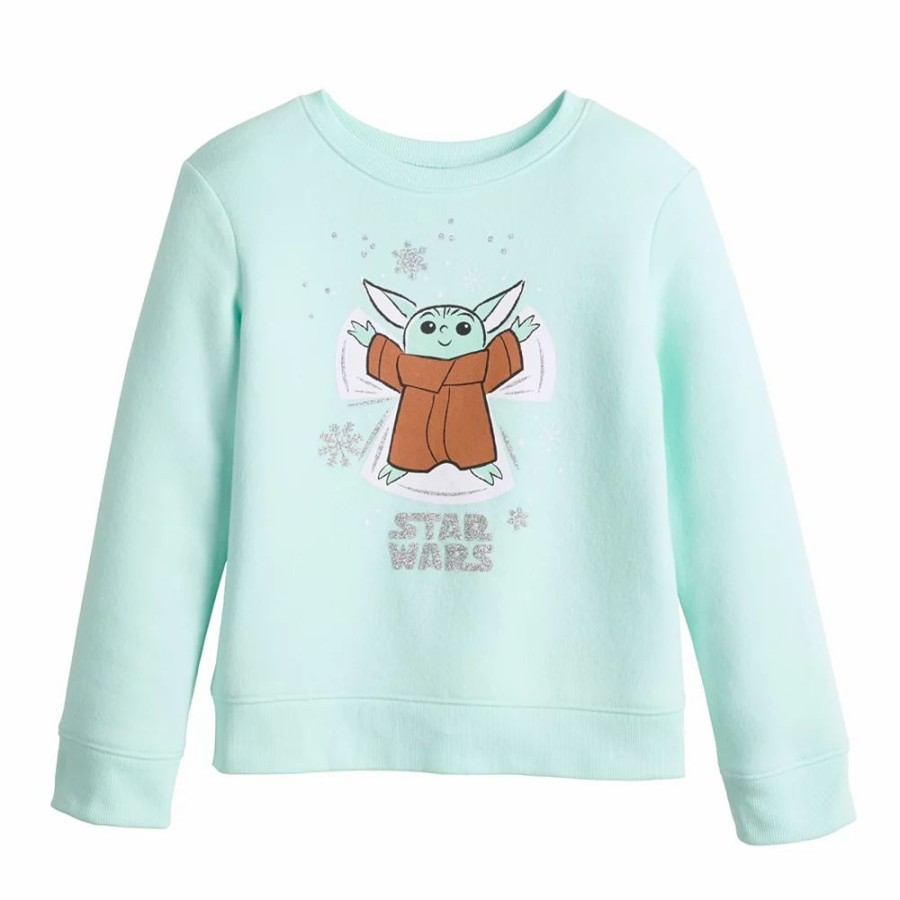 Girls Clothing * | Disney'S Toddler Girl Star Wars Grogu Aka Baby Yoda Sweatshirt By Jumping Beans