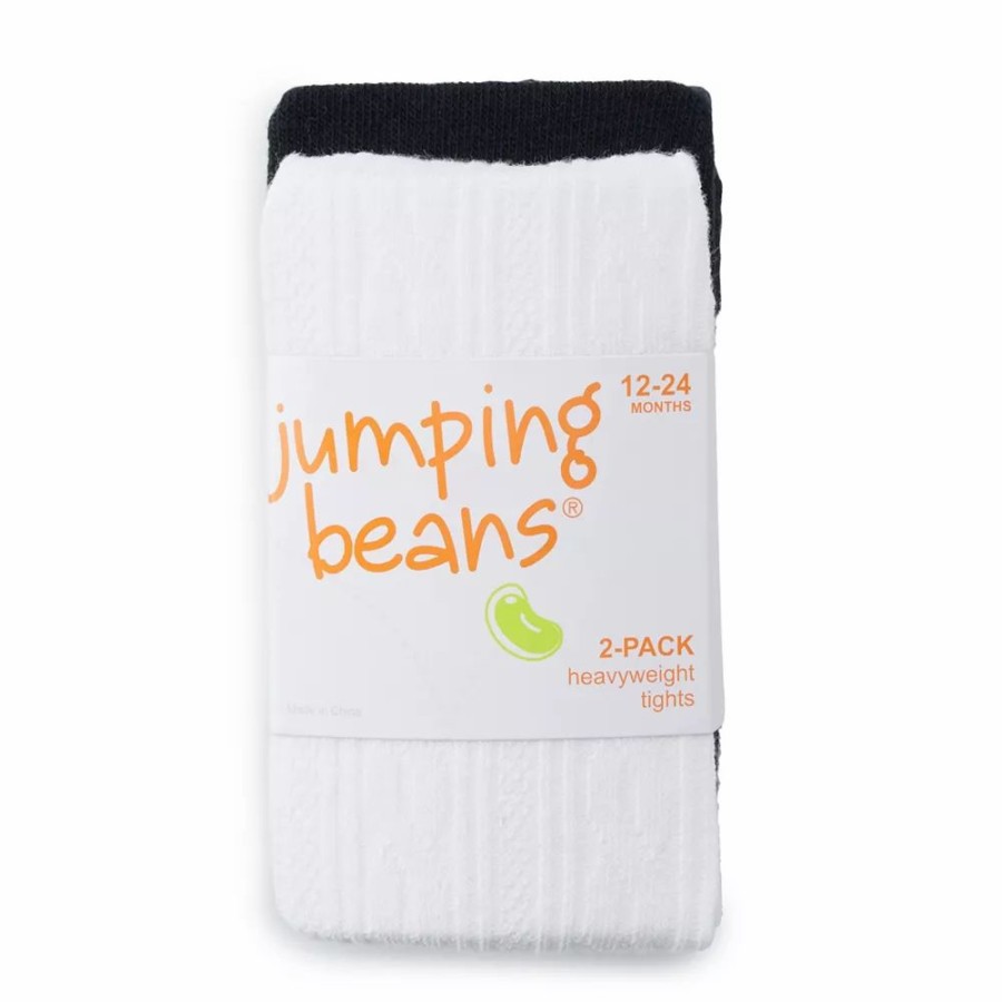 Girls Clothing * | Baby / Toddler Girl Jumping Beans 2-Pack Black & White Warmwear Tights