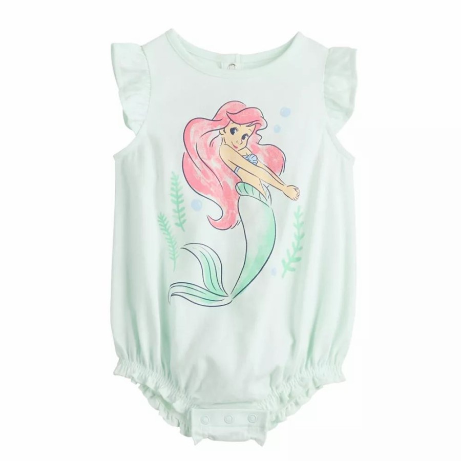 Girls Clothing * | Disney'S The Little Mermaid Baby Girl Ariel Bubble Bodysuit By Jumping Beans