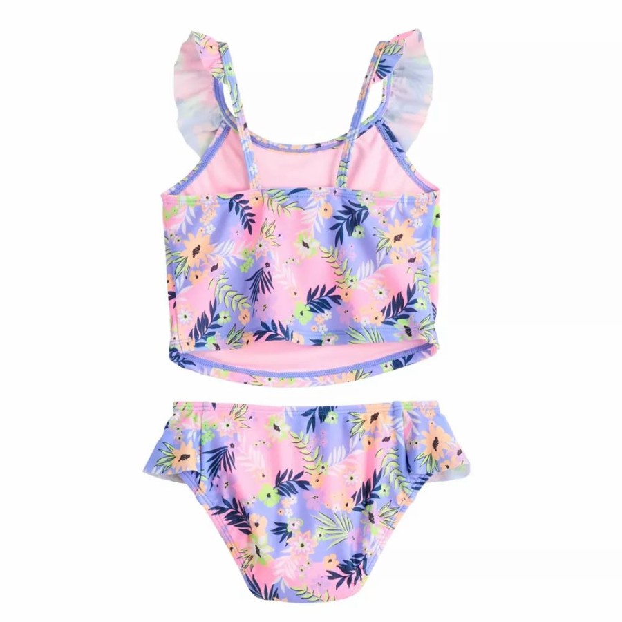 Girls Clothing * | Toddler Girl Jumping Beans Tankini Swim Set