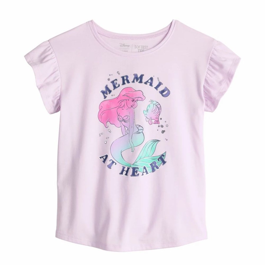 Girls Clothing * | Disney'S The Little Mermaid Girls 4-12 Ariel Graphic Tee By Jumping Beans