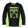 Boy Clothing * | Boys 4-12 Jumping Beans Minecraft Creeper Face Long Sleeve Graphic Tee