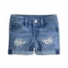 Girls Clothing * | Toddler Girl Jumping Beans Crochet Denim Shorts