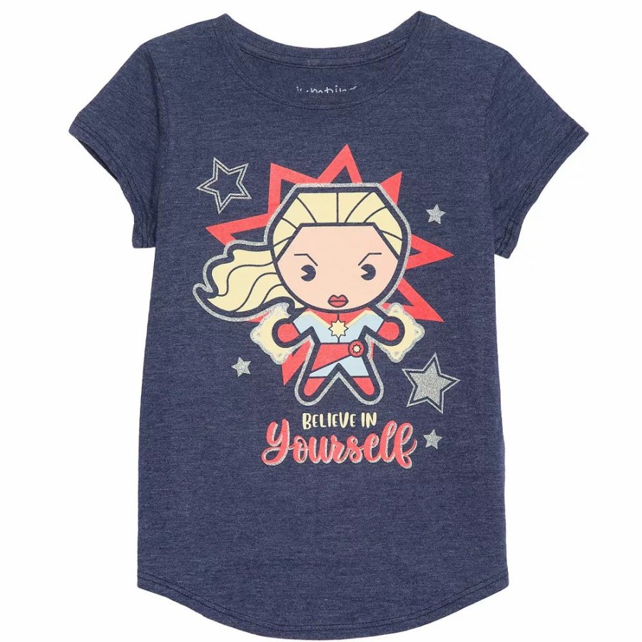 Girls Clothing * | Girls 4-12 Jumping Beans Captain Marvel Believe In Yourself Tee