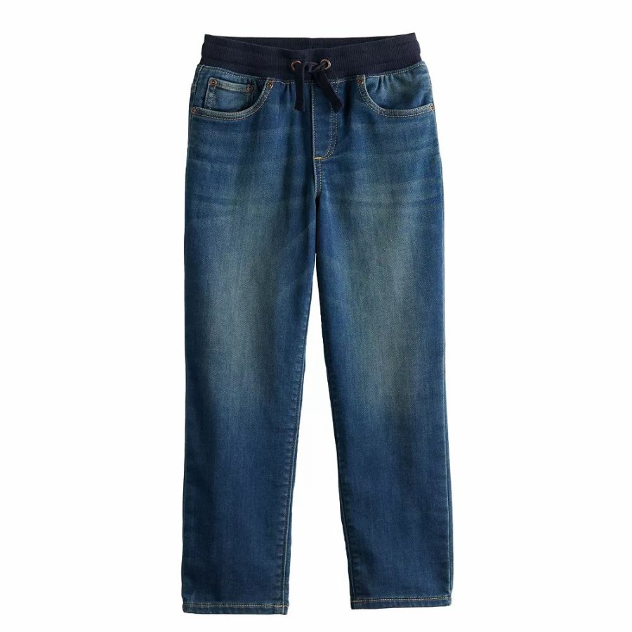 Boy Clothing * | Boys 4-12 Jumping Beans Straight Knit Jeans In Slim & Husky- Size 4 Husky Med Tint