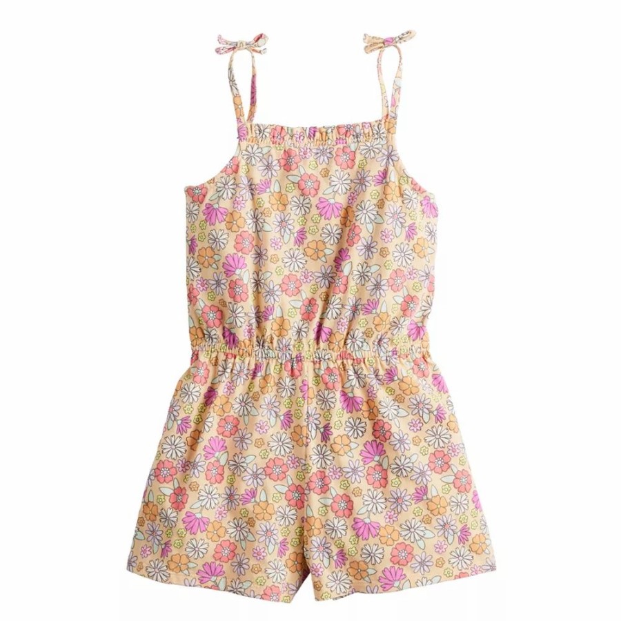 Girls Clothing * | Toddler Girl Jumping Beans Bow Shoulder Romper