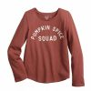 Girls Clothing * | Girls 4-12 Jumping Beans Thanksgiving Long Sleeve Graphic Tee