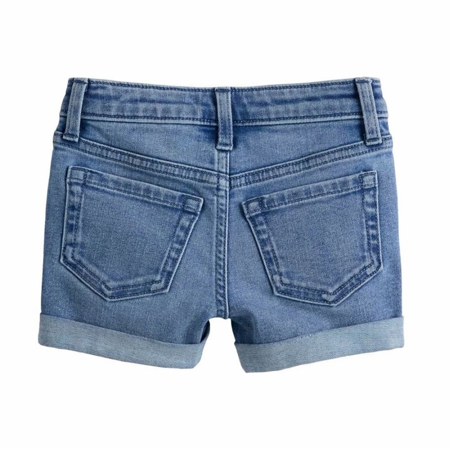 Girls Clothing * | Girls 4-12 Jumping Beans Crochet Denim Shorts