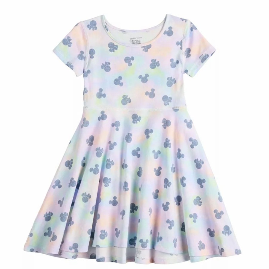 Girls Clothing * | Disney'S Minnie Mouse Toddler Girl Tie Dye Adaptive Hi-Low Skater Dress By Jumping Beans