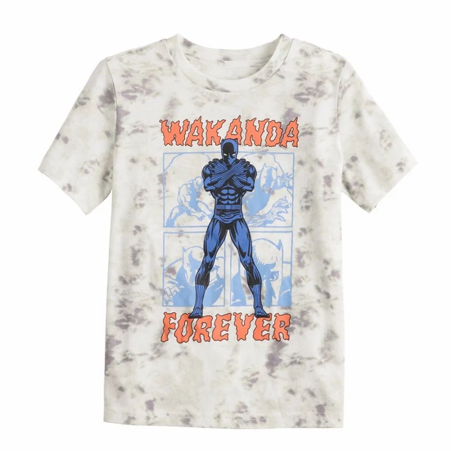 Boy Clothing * | Boys 4-12 Jumping Beans Black Panther "Wakanda Forever" Tie Dye Graphic Tee